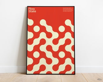 Poster Bauhaus 'Flow State', stampa geometrica (download digitale)