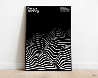 Poster sul Design Thinking, stile Bauhaus, per l'arredamento dell'ufficio (file PDF)