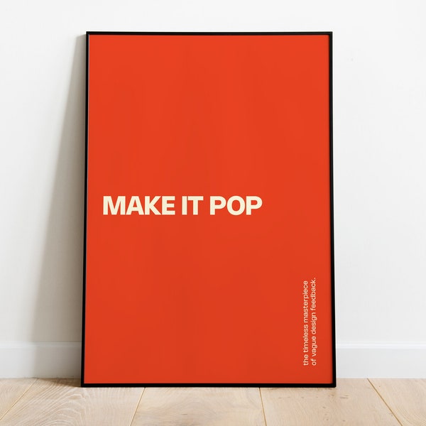 Make It Pop Poster, Graphic Designer, Bauhaus Wall Art, Bauhaus Print, Office Decor, Housewarming Gift, Educational Posters, Work Poster