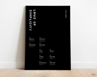 Poster sulle leggi della semplicità, John Maeda, stile Bauhaus (download digitale)