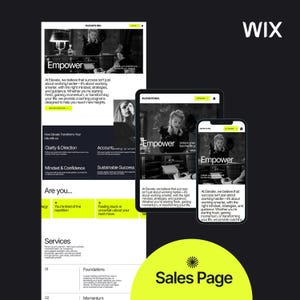 WIX Website Template High Converting Sales Page Service Provider WIX Bold Coaching Website  Landing Page Funnel Template Small Business