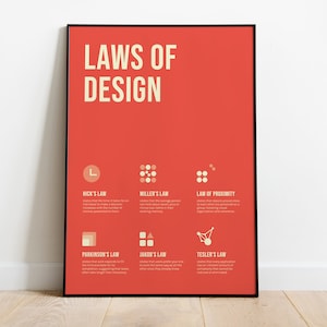 Laws of Design Poster, Produktdesigner, Lehrposter, Einweihungsgeschenk, Design-Theorie, Spickzettel, Bürodekor, Bürodrucke