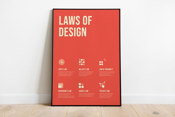 Laws of Design Poster, UX Designer Cheat Sheet (Digital Download)