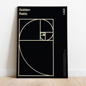 Goldener Schnitt, Grafikdesign Poster, Bauhaus Poster, Lernposter, Housewarming Geschenk, DesignTheorie, Grafikdesigner, Bürodeko