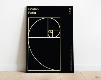 Stampa della sezione aurea: poster di grafica Bauhaus (download digitale)