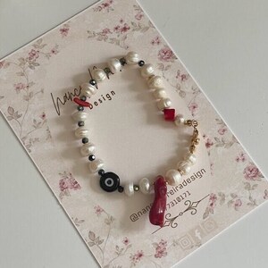 Bracelets for women, protection bracelets, pearl bracelets, bracelet with corals, bracelets for mom, bracelets for friends, youth bracelet