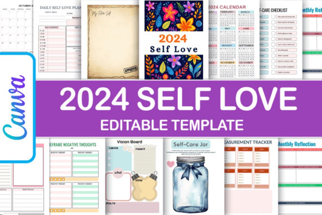 Self Love Planner Canva Template 2024 - Etsy