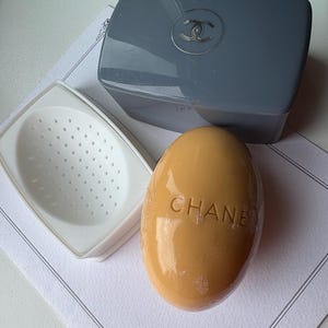 Vintage original Luxurious Rare Chanel soap dish with soap bar