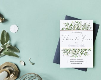 Personalised Christening Thank You Card - Gender Neutral - Christening - Baptism - Girl - Boy - Party Stationery - Digital - Printable