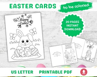 Printable easter colouring cards, easter card bundle, easter activities, easter crafts, easter activities for kids, kids easter craft