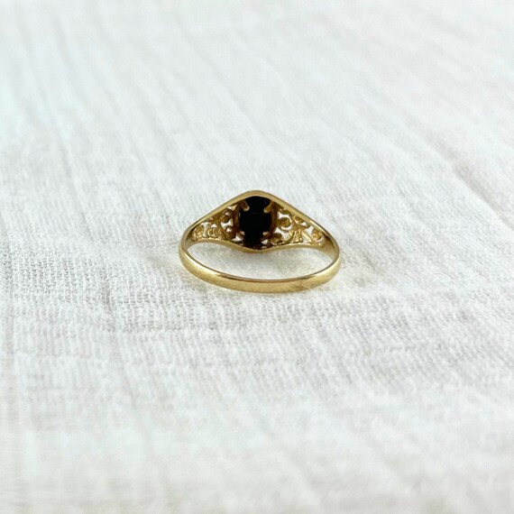 Vintage 9ct Gold Black Onyx Ring, Size O UK - image 4