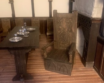 Grand Tudor Box Chair 1:12th scale