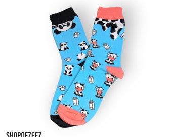 Panda und Kühe Animal Socken