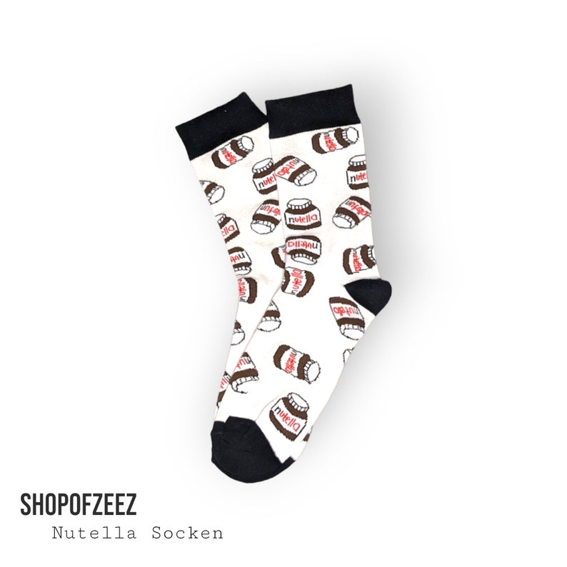 bunte Nutella Socken weiß Nutella