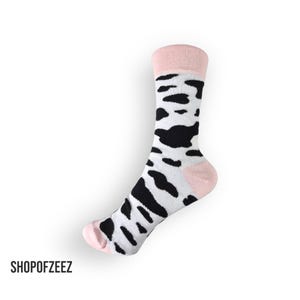 Calcetines con manchas de vaca - Calcetines de algodón divertidos y suaves con estampados de animales