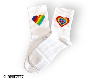 Regenbogen mit Herz Design Socken