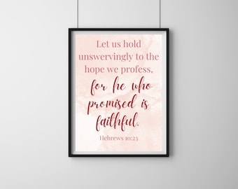 Immagine del versetto della Bibbia Versetto rosa Ebrei 10:23