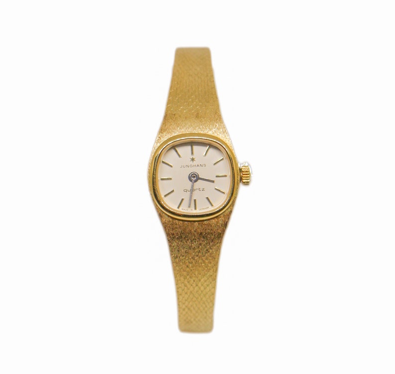 Junghans Vintage Lady Whrist Watch, Gold Tone Vintage Watch, Coctail