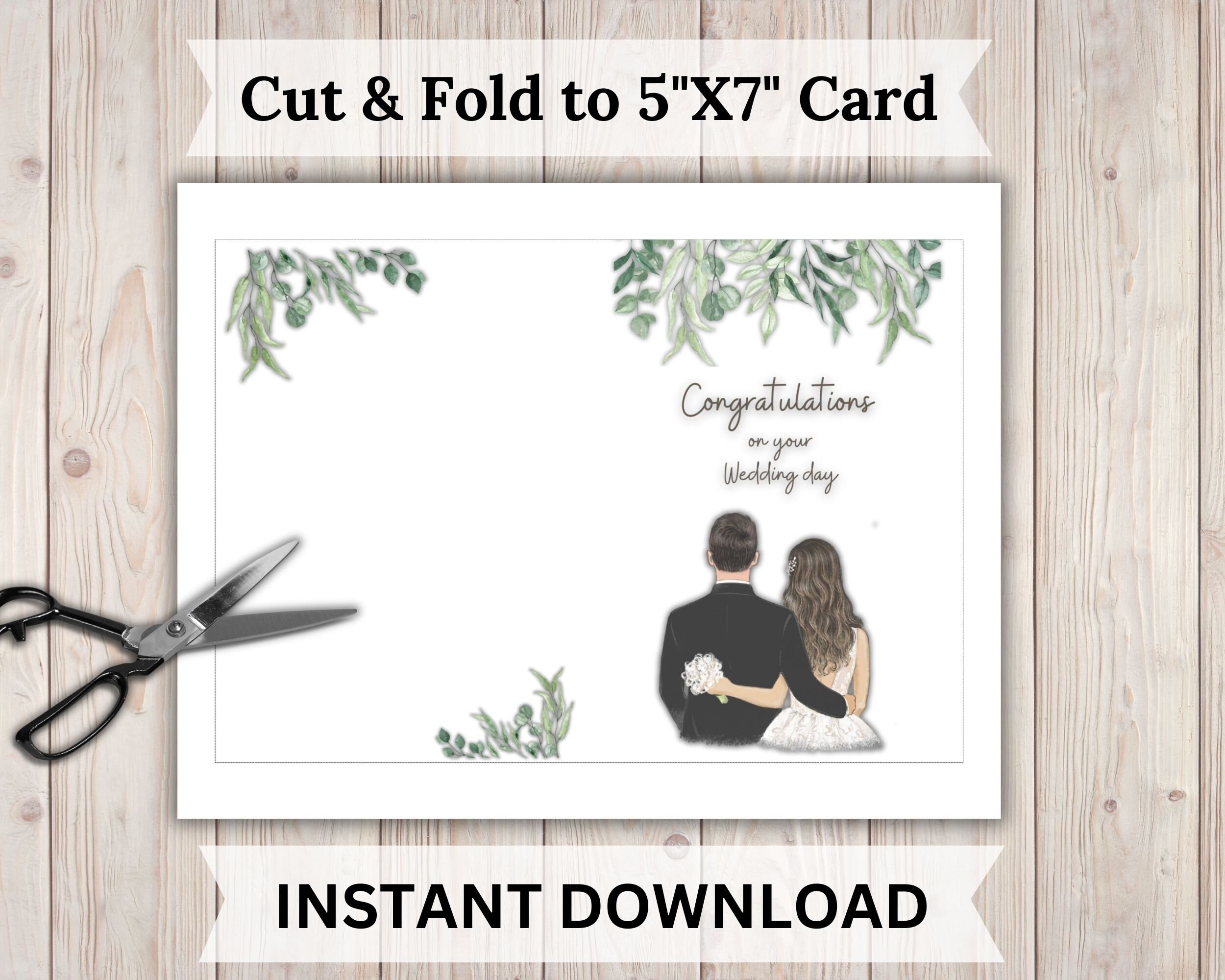 Congratulations on Your Wedding Day Card, Printable Wedding ...