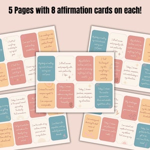 40 Daily Affirmation Cards: Printable Self-care Deck (digital Download ...