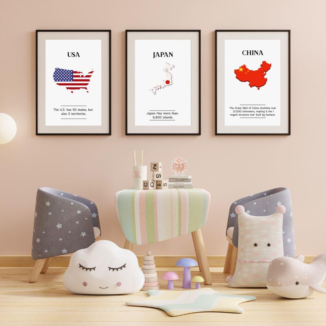 Fun Fact Country Posters: World Geography Classroom Decor (PDF Download ...