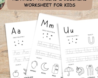 Alphabet Tracing Worksheets for Kids | Handwriting Practice Printable | Letter Formation for Kindergarten Preschool Homeschool