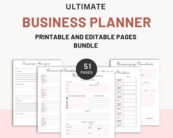 Plantilla de plan de negocios para pequeñas empresas / Planificador de negocios editable en Canva / Descarga digital imprimible