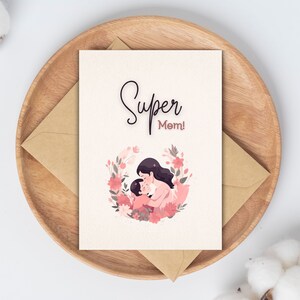 Carte imprimable Happy Mother's Day, carte super maman, adorable carte de fête des mères, carte pour les mamans, téléchargement immédiat
