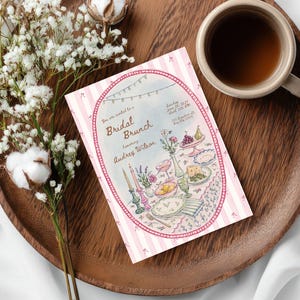 Vintage Bridal Brunch Invitation Template | Editable Bridal Shower Brunch Invite | Watercolor Garden Brunch Bridal Shower | Canva Invitation image 11