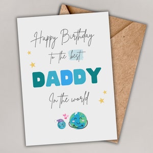 Cartão de aniversário para o pai, Cartão de feliz aniversário para imprimir para o pai, Cartão de aniversário fofo, Cartão do melhor pai do mundo, Download instantâneo