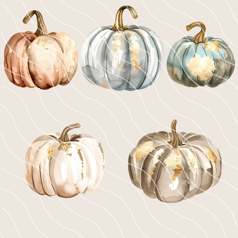Pastel Halloween Clipart Bundle PNG & SVG, Glitter Pastel Pumpkins ...