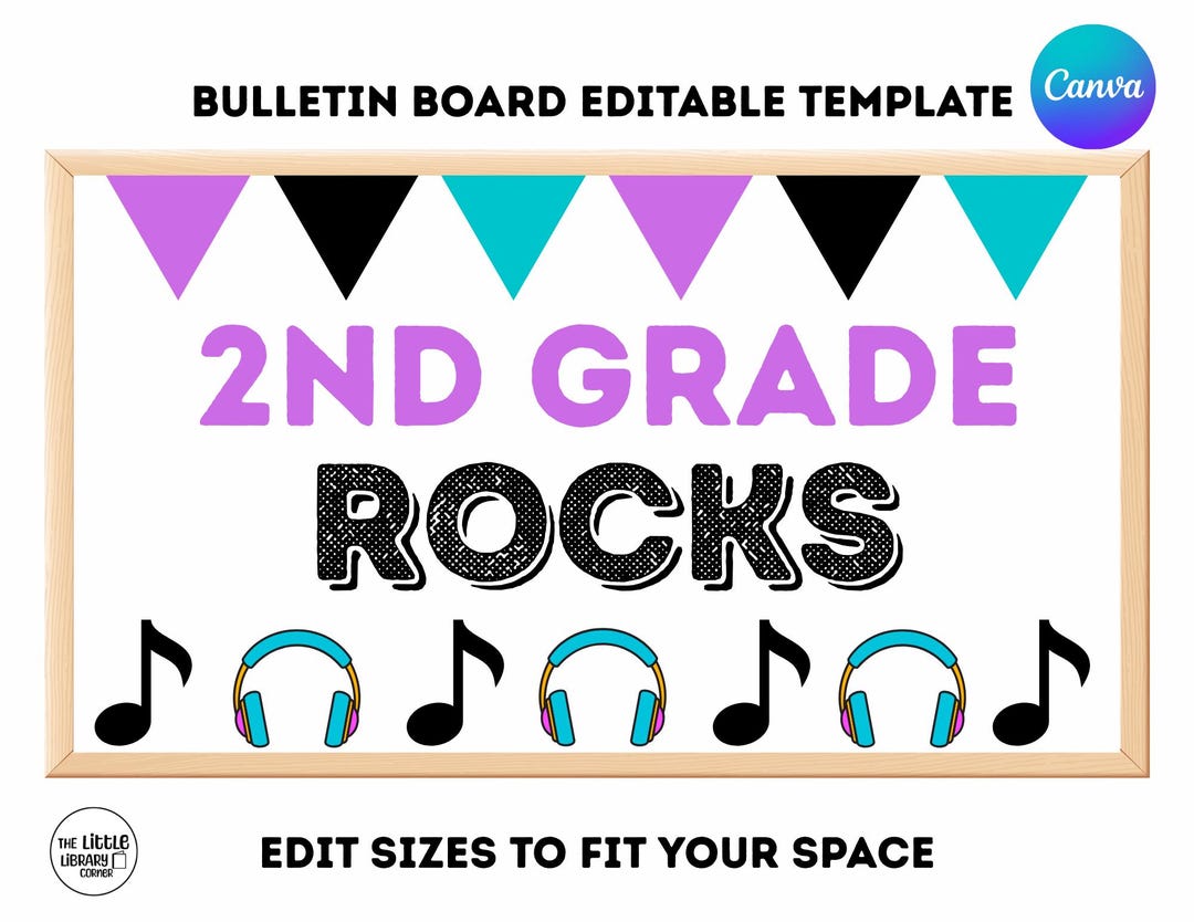 Second Grade Rocks Bulletin Board Template-editable With Canva Pro - Etsy