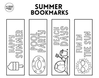 Summer Coloring Bookmarks
