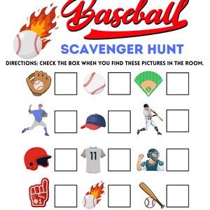 Baseball Scavenger Hunt