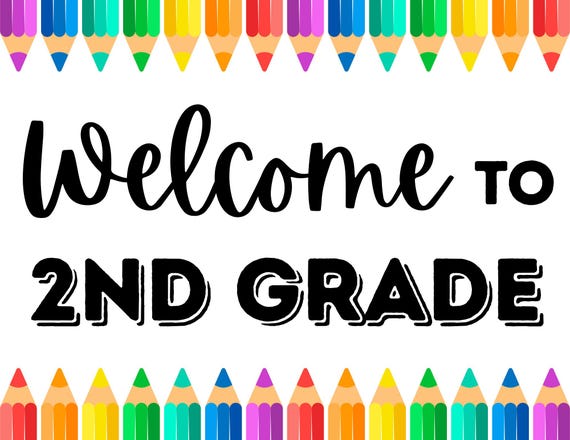 Welcome to Second Grade Sign - Etsy Israel
