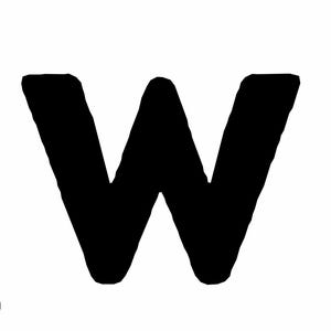 K&ouml;nnte beinhalten: Ein gro&szlig;es, schwarzes "W" auf wei&szlig;em Hintergrund. Der Buchstabe ist fett und stilisiert, mit leicht strukturierter Oberfl&auml;che. Das Logo "The Little Library Corner" befindet sich unten links.