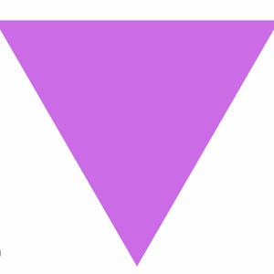 May include: A solid purple triangle shape against a white background. The triangle is centered and points downward. The Little Library Corner logo is in the bottom left corner.