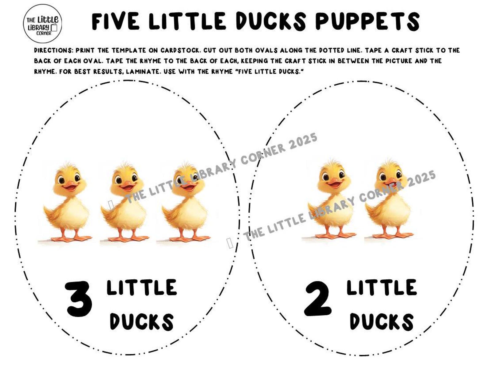 Five Little Ducks Puppets - Etsy