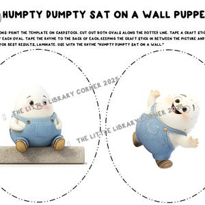 Humpty Dumpty Sat On A Wall Stick Puppets