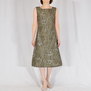 Sleeveless Dress - Upcycled Kimono Fabric, One-of-a-Kind, Size M