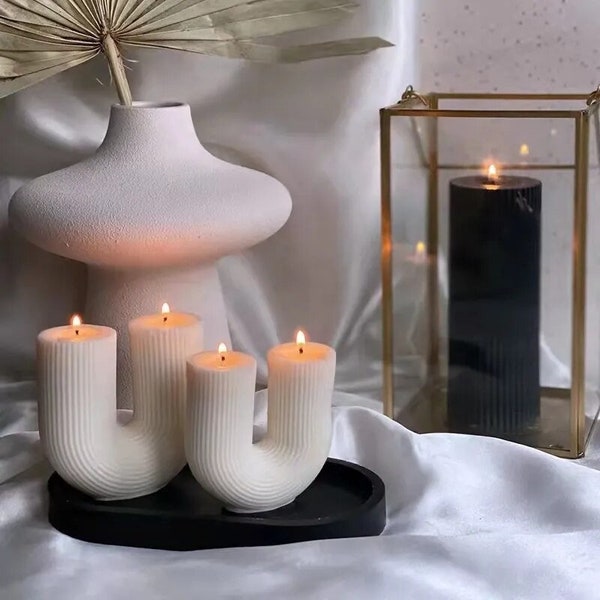 U-Shaped Geometric Scented Candles Aroma Therapy Soy Wax Candle | Modern Decorative Home Decor Candles | Unique Theme Candle Home Decor Gift