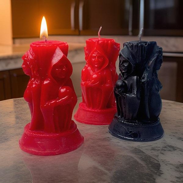 Magic Goddess Witch Candles | Scented Home Decore Candles | Decorative Beeswax Candles | Spooky Colored Spiritual Ritual Fragrance Candle