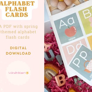 Kleinkind druckbare Alphabet-Karteien, Frühling Alphabet zum Ausdrucken, Kleinkind Frühling zum Ausdrucken, Montessori Karteikarten, Kleinkind-Karteikarten
