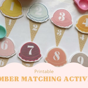 Toddler Number Matching, Montessori Printable, Printable Toddler Activity, Toddler Learning, 1-10 Numbers Matching, Preschool Learning