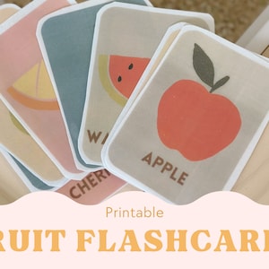 Afdrukbare flitskaarten voor peuters, fruit afdrukbaar, fruit leren, flitskaarten voor kinderen, montessori-flitskaarten, flitskaarten voor peuters, fruitkaarten voor peuters, fruitkaarten