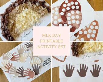 Printable Black History Month Craft, MLK Day Craft, MLK Printable Craft, Toddler Printable Activity, Black History Month Toddler Craft