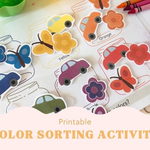 Color Matching Activity, Toddler Color Sorting Game, Color Matching Printable, Montessori Printable, Color Sorting Toddler Activity