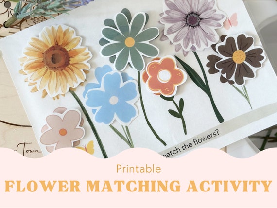 Toddler Flower Matching, Color Matching Printable, Toddler Printable, Color Matching Game, Toddler Printable, Montessori Printable