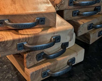 Handcrafted Chunky Hardwood Cheese Board, rustic charcuterie board, farmhouse kitchen, wedding gift.