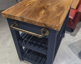 Handmade Farmhouse Kitchen Island, Solid Wood Breakfast Bar Dining Table, custom built island.